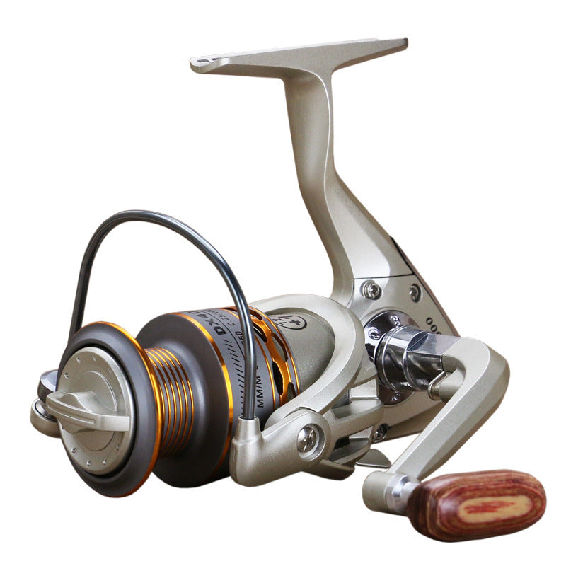 Metal Head Fishing Reel, Wood Handle