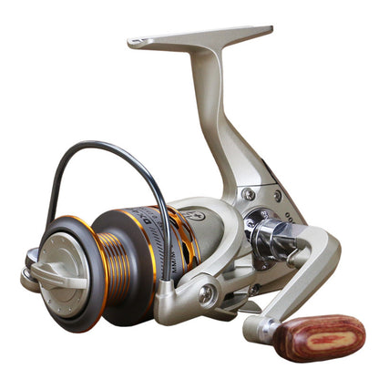 Metal Head Fishing Reel, Wood Handle