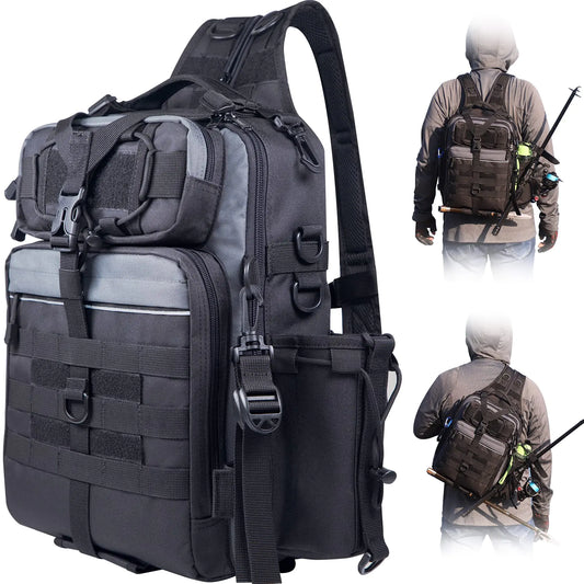 BLISSWILL Fishing Backpack with Rod Holder Fishing Tackle Bag Fishing Gear Bag fishing gifts for men fishing gifts for men