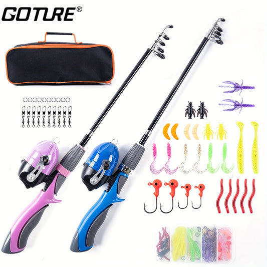 Portable Telescopic Fishing Rod & Reel Combo Kit - 130cm, Lure Included