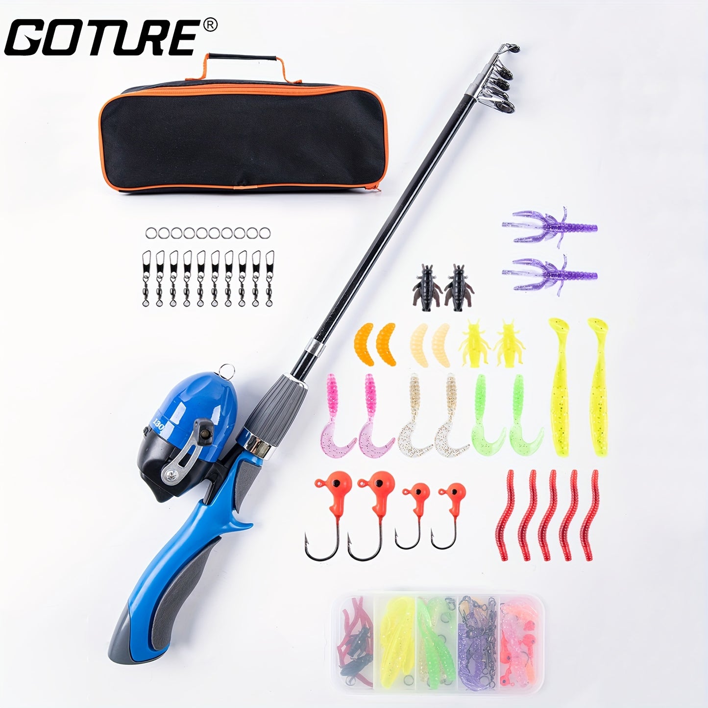 Portable Telescopic Fishing Rod & Reel Combo Kit - 130cm, Lure Included