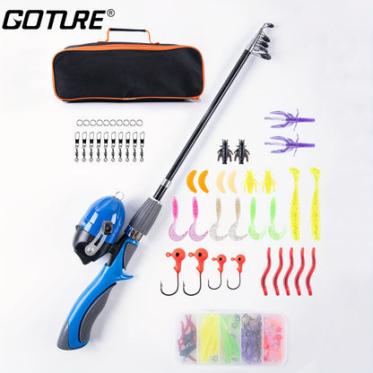 Portable Telescopic Fishing Rod & Reel Combo Kit - 130cm, Lure Included