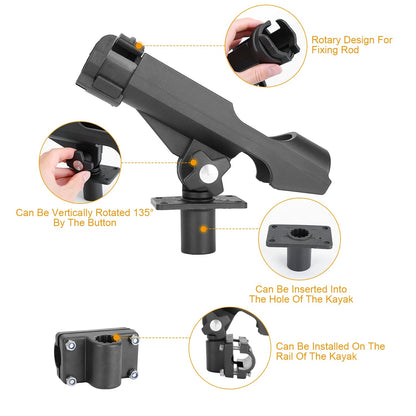 1Pc Boat Fishing/Kayak Pole Rod Holder 360Degree