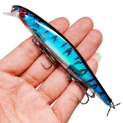 1PCS Laser Wobbler Fishing Lures Minnow Hard Artificial Bait 11CM