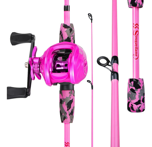 Sougayilang Freshwater Bass Fishing Rod - Hot Pink