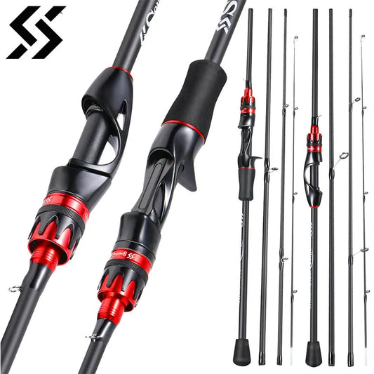 Sougayilang Casting/Spinning Rod - Black/Red