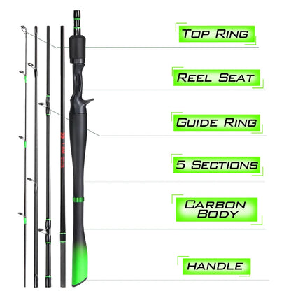 Sougayilang 6’ 7’ 8’ Carbon Fiber Spinning/Casting Rod