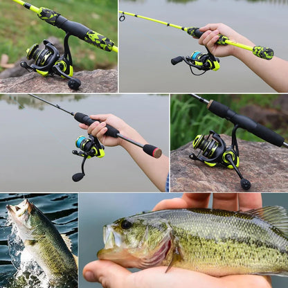 Sougayilang 5-section Spinning Combo - Yellow 6’ 7’ 8’