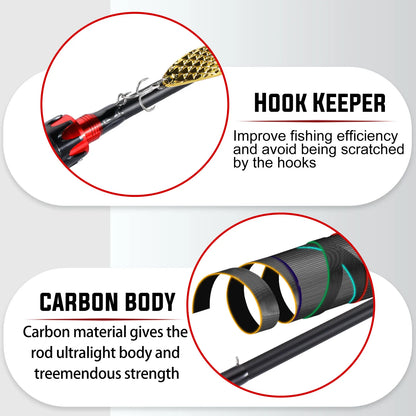 Sougayilang Casting/Spinning Rod - Black/Red