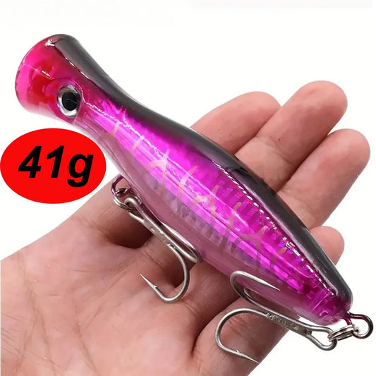 1pcs Saltwater Fishing Topwater Floating 12.5cm/41g Big Popper Lure Fishing Articulos Type Artificial Bait