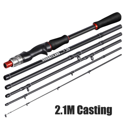 Sougaliyang Spinning/Casting Carbon Fiber 5-section Rod