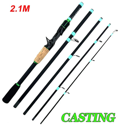 Micro Fish Lure Fishing Rods 1.8m 2.1m Carbon Spinning Baitcasting Travel Casting Rod Lure Weight 3.5g-14g ML Trout Pike Fishing