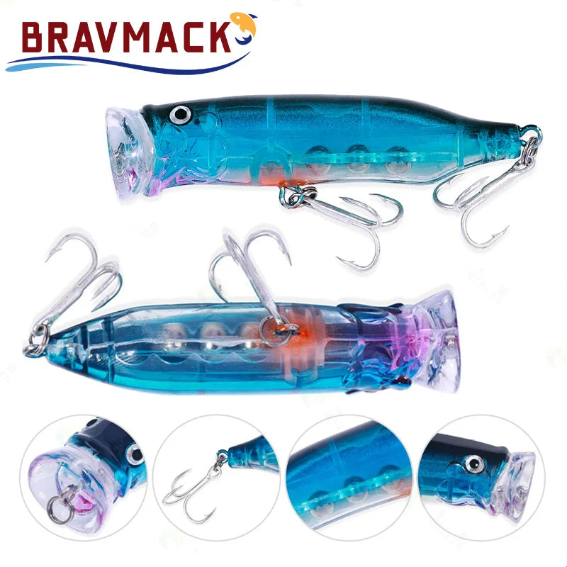 1pc Floating Popper Wobbler Fishing Lure Crankbait Artificial Bait Poper Carp Fishing Bait Artificial Bait