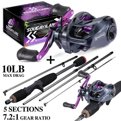 Sougayilang Freshwater Bass Fishing Rod - Hot Pink