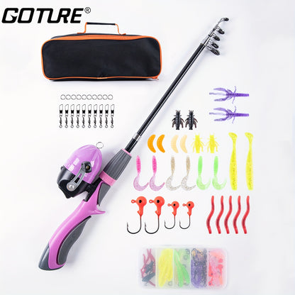 Portable Telescopic Fishing Rod & Reel Combo Kit - 130cm, Lure Included