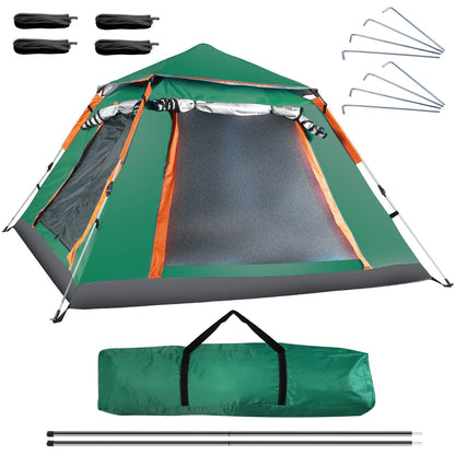 1Pc 4-5 Person Camping Tent With 2 Mosquito Nets, Carry Bag, & Rainfly