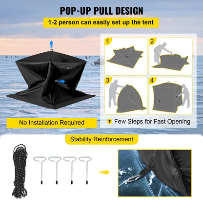 VEVOR 2-3 Person Ice Fishing Shelter