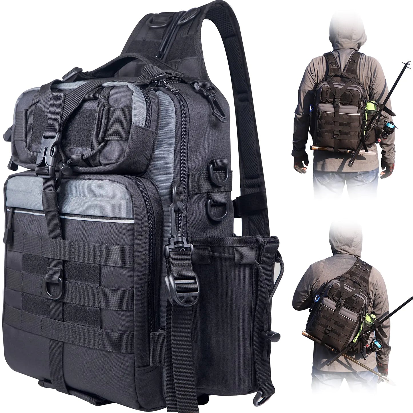 BLISSWILL Fishing Backpack with Rod Holder Fishing Tackle Bag Fishing Gear Bag fishing gifts for men fishing gifts for men