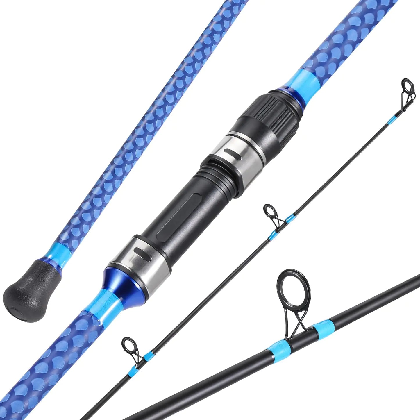 Sougayilang Surf Fishing Rod Carbon 3 Piece Spinning Fishing Rod for Travel